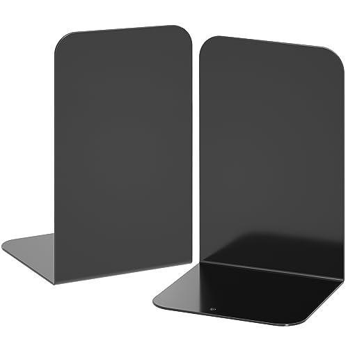 VFINE Bookends 1 Pair, Black Metal Book Ends, Heavy Set