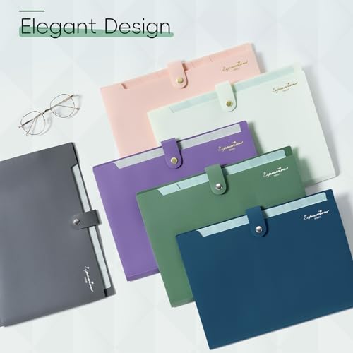Sooez Elegant Accordion File Organizer, 8 Pocket Essentials