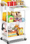Minimalist SUNALLY 3 Tier Rolling Cart with Drawer, Set