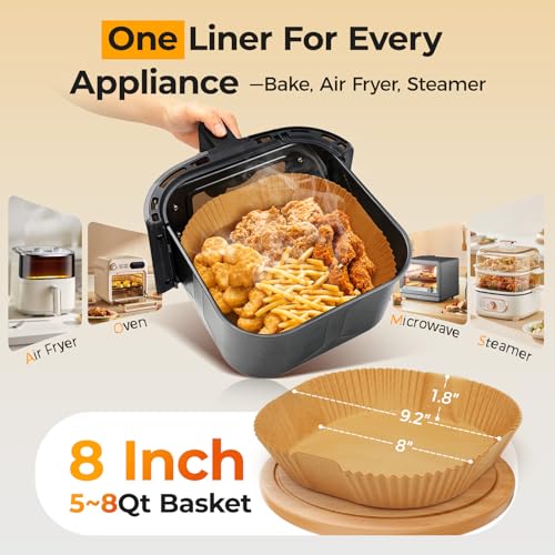 top-tier Air Fryer Paper Liners, 125Pcs Parchment Paper, Air Fryer Liners Kit