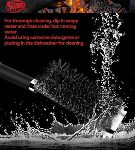 luxury TNTOR Grill Brush with Scraper, 18" Adjustable for Daily Use