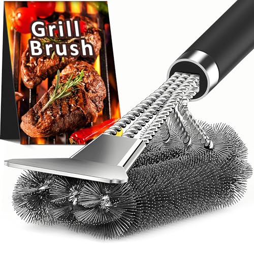 luxury TNTOR Grill Brush with Scraper, 18" Adjustable for Daily Use