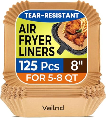 top-tier Air Fryer Paper Liners, 125Pcs Parchment Paper, Air Fryer Liners Kit